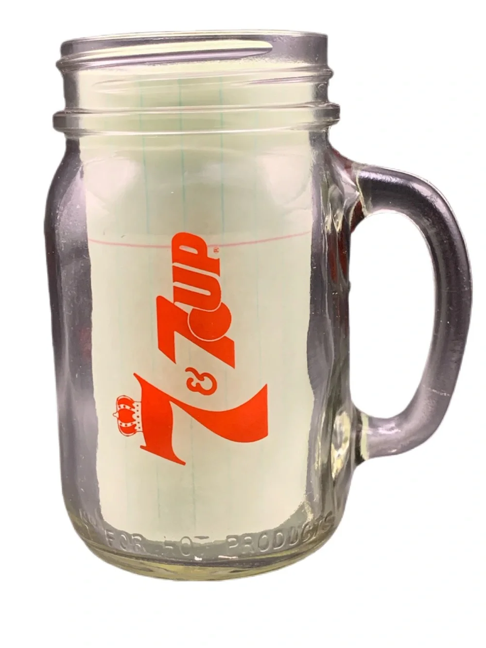 Vintage Seagram's 7 & 7 Up Mason Jar Drink Glass Barware Not For Home Canning